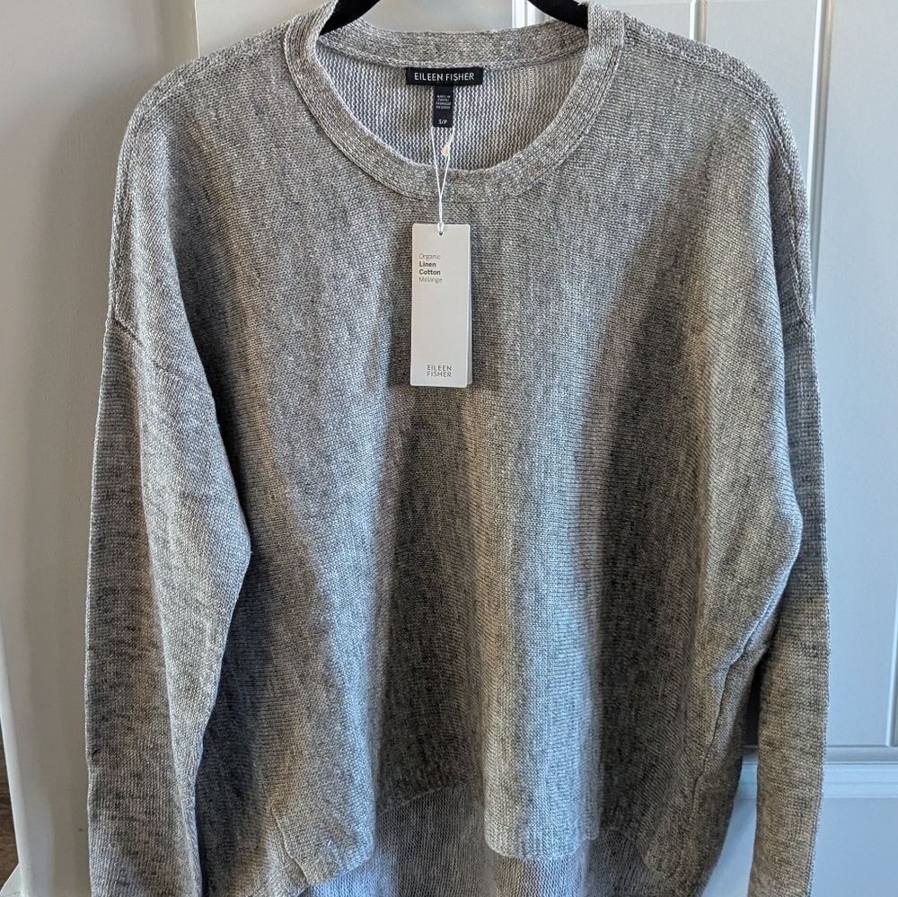 Eileen Fisher Light Gray Crew Neck Sweater